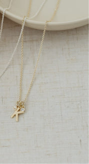 LETTER "K"  INSIGNIA NECKLACE in GOLD by GLEE