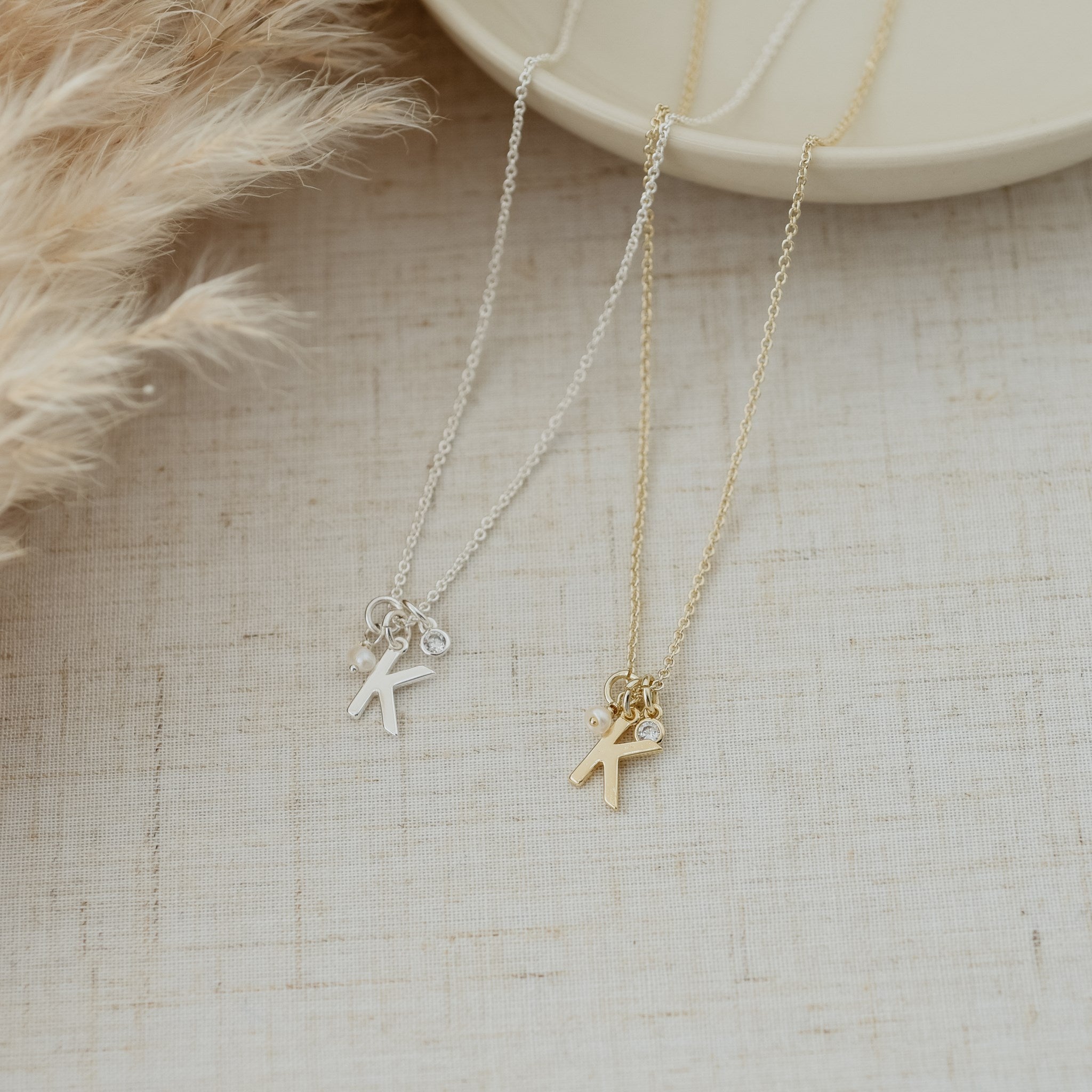 LETTER "K"  INSIGNIA NECKLACE in GOLD by GLEE