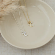 LETTER "L"  INSIGNIA NECKLACE in GOLD by GLEE