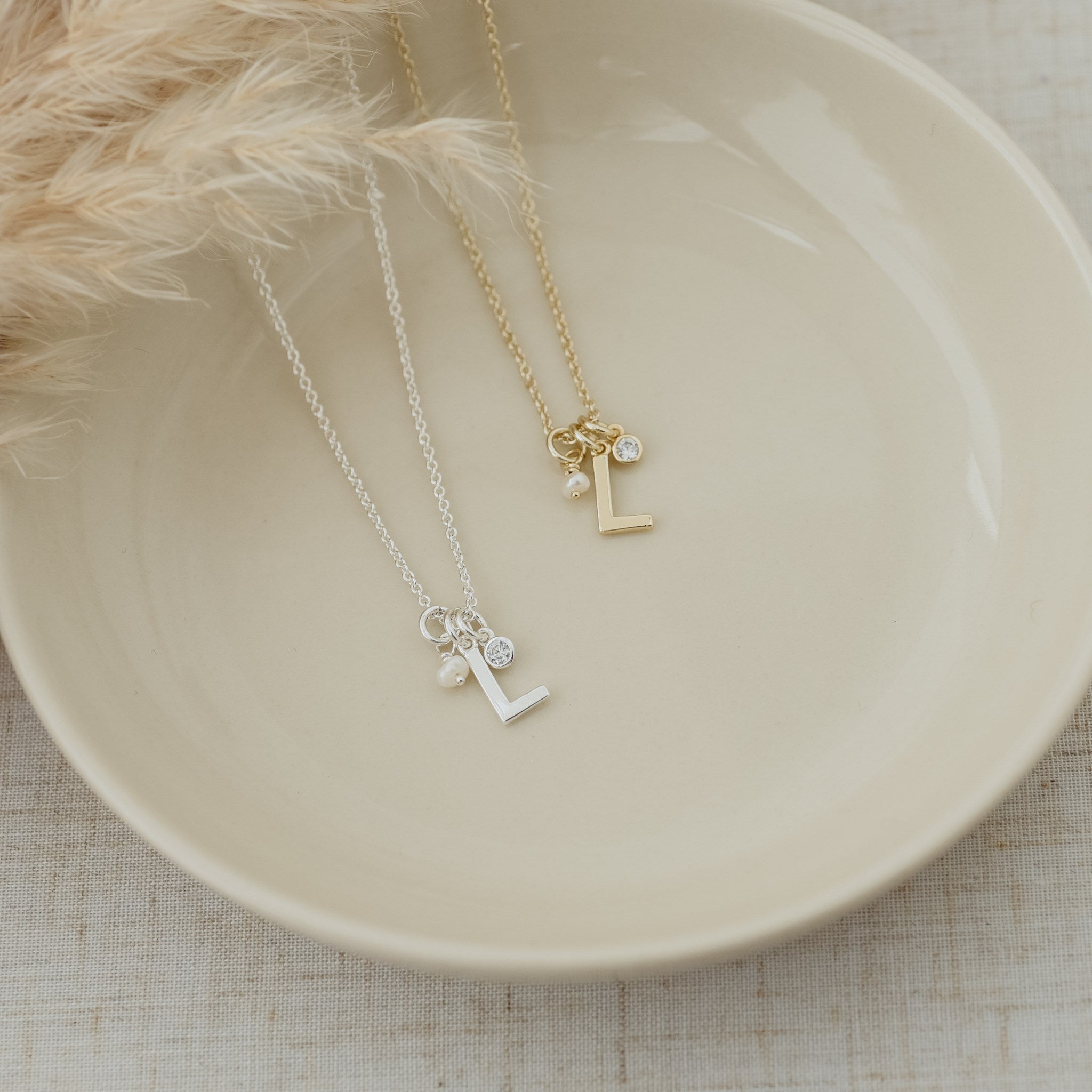 LETTER "L"  INSIGNIA NECKLACE in GOLD by GLEE