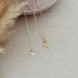 LETTER "M"  INSIGNIA NECKLACE in GOLD by GLEE