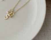 LETTER "S"  INSIGNIA NECKLACE in GOLD by GLEE
