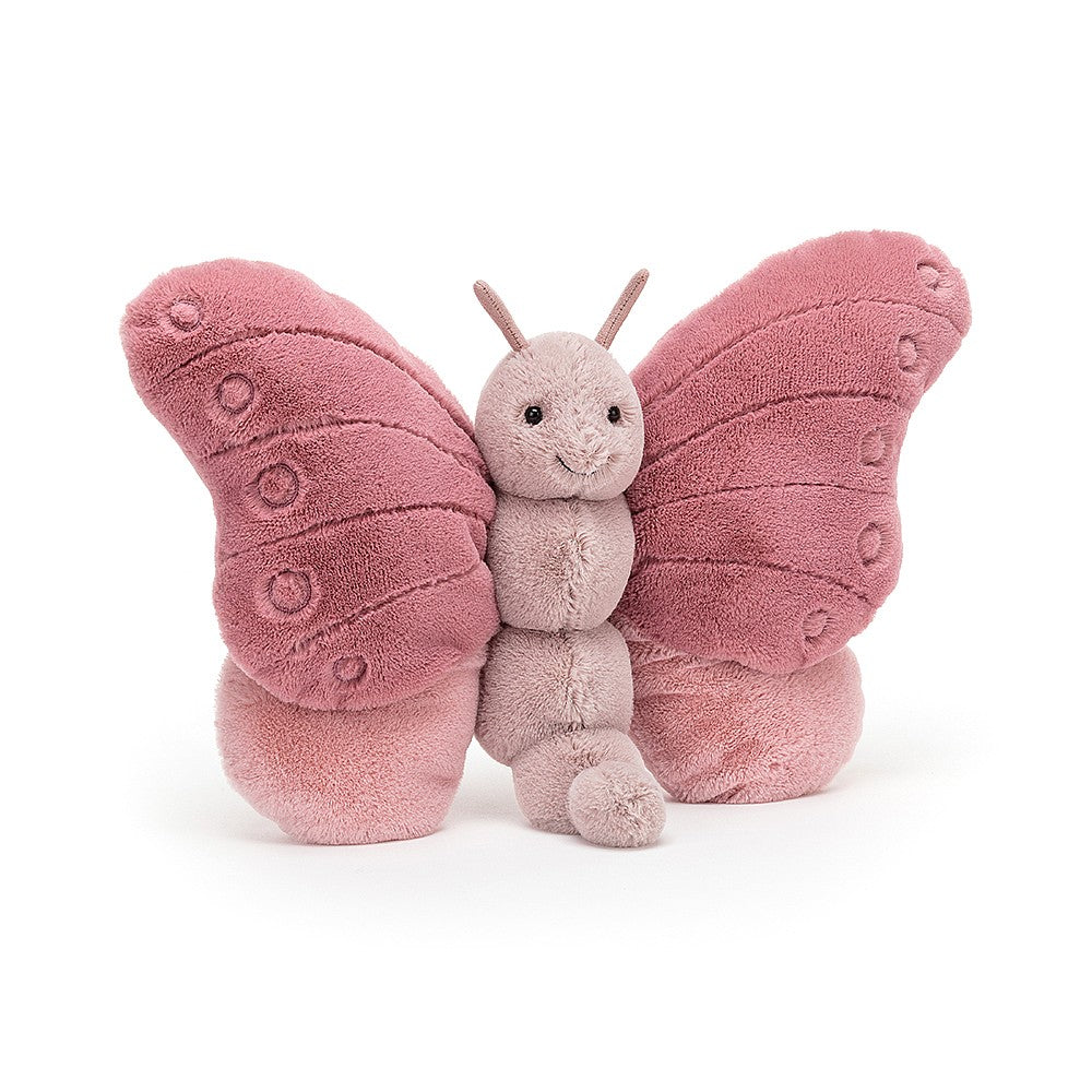 fuzzy soft pink beatrice butterfly stuffed plush toy made by jellycat