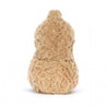 back view of light brown fluffy stuffed plush toy peanut made by jellycat