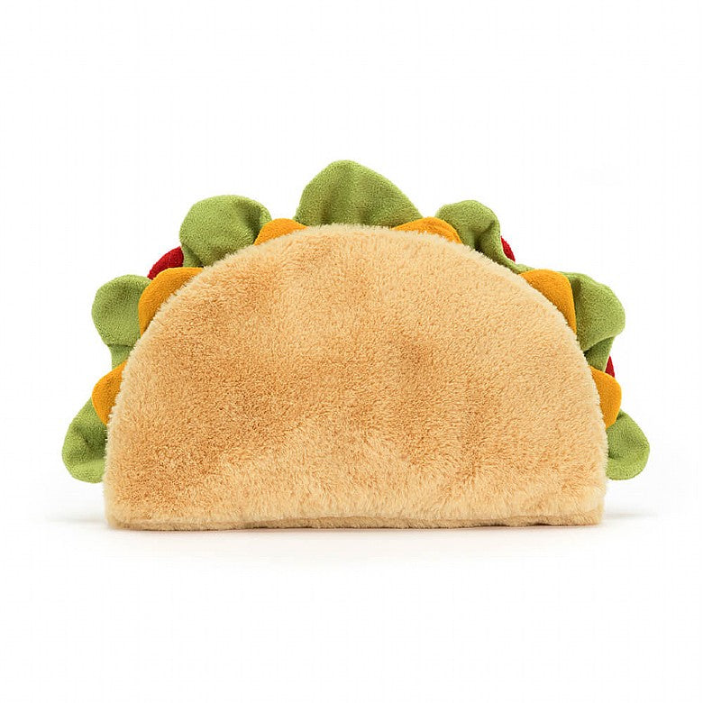 back view of stuffed plush toy taco made by jellycat