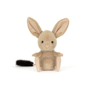Plush toy rat with long ears on a white background