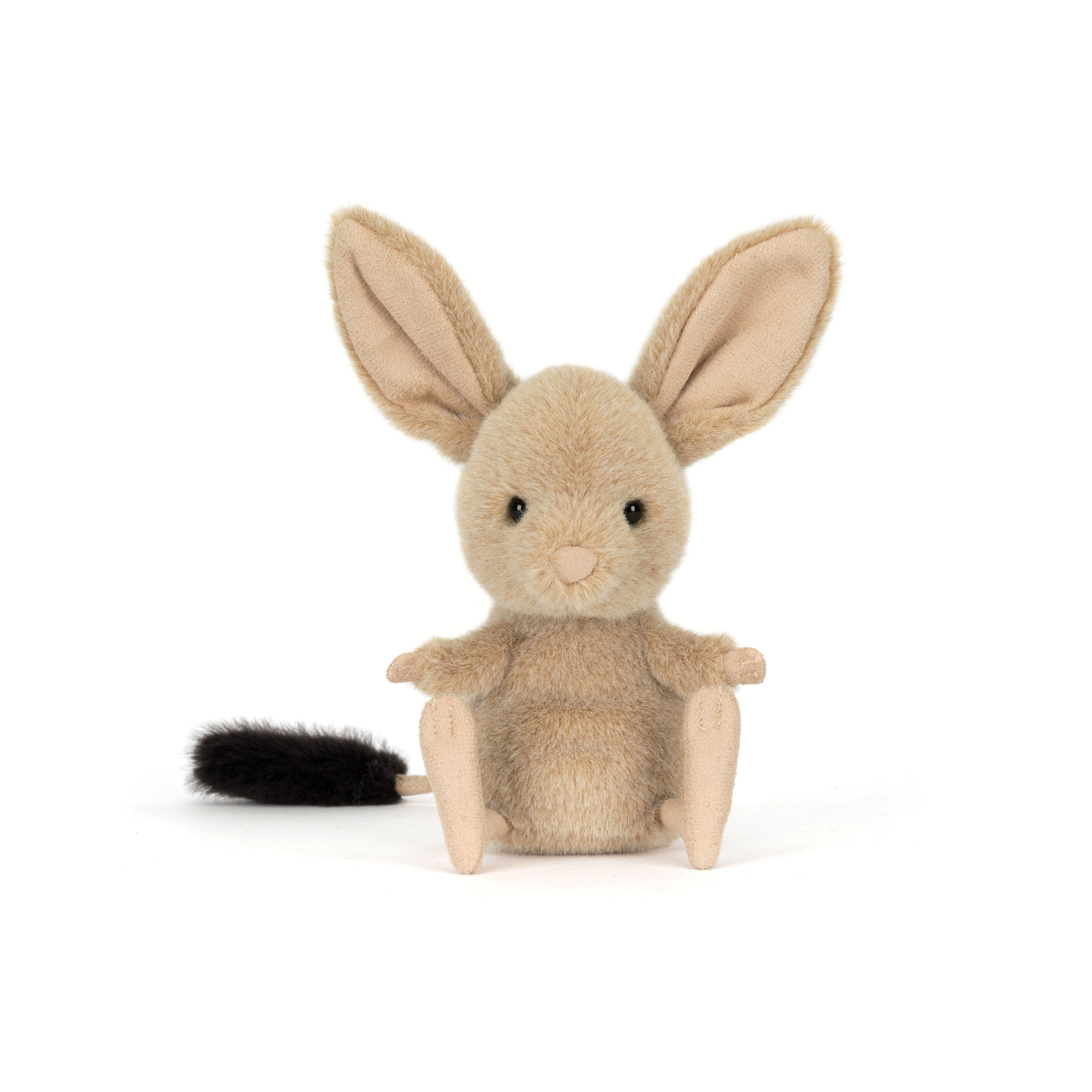 Plush toy rat with long ears on a white background