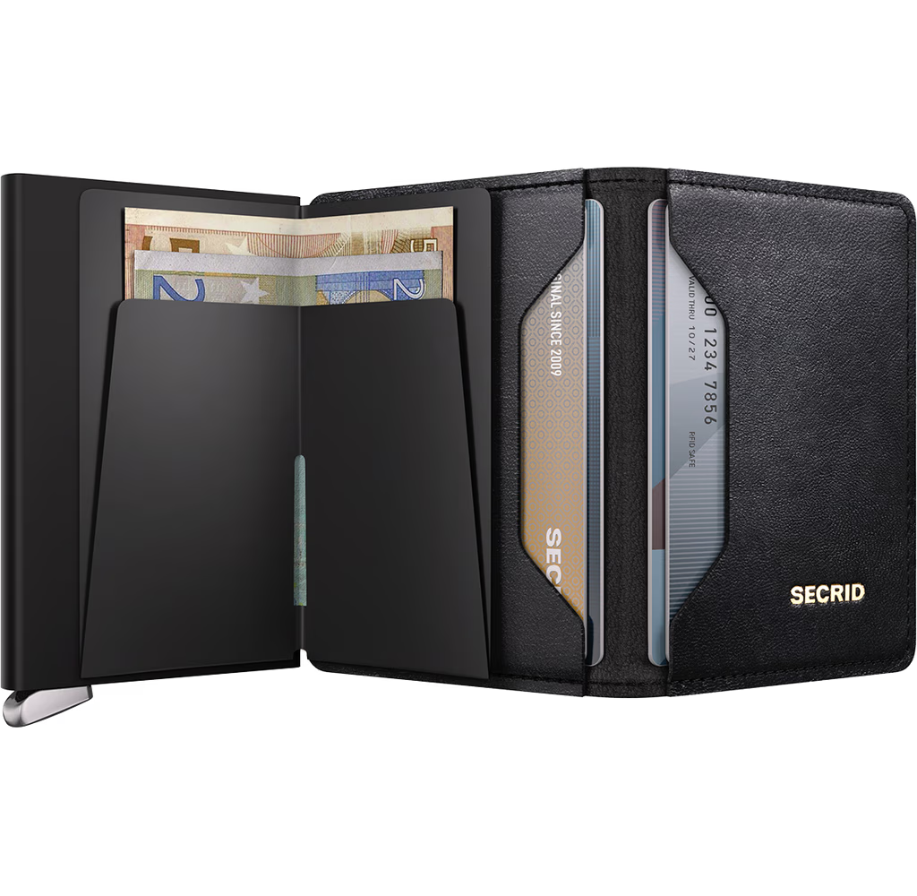 BLACK EMBOSED LINES SLIMWALLET by SECRID