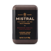 Mistral bourbon vanilla luxury soap bar on a white background
