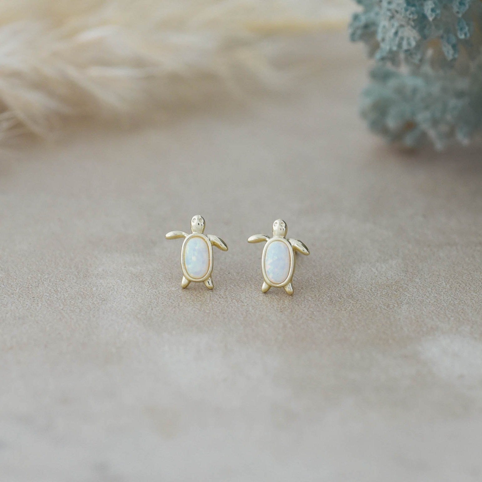 MAUI STUDS in GOLD & OPALITE by GLEE