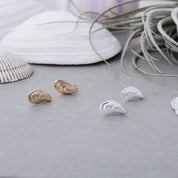 MUSSEL SHELL STUDS in SILVER by GLEE