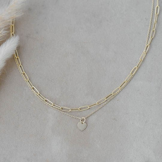 PAPERCLIP HEART NECKLACE in GOLD  by GLEE