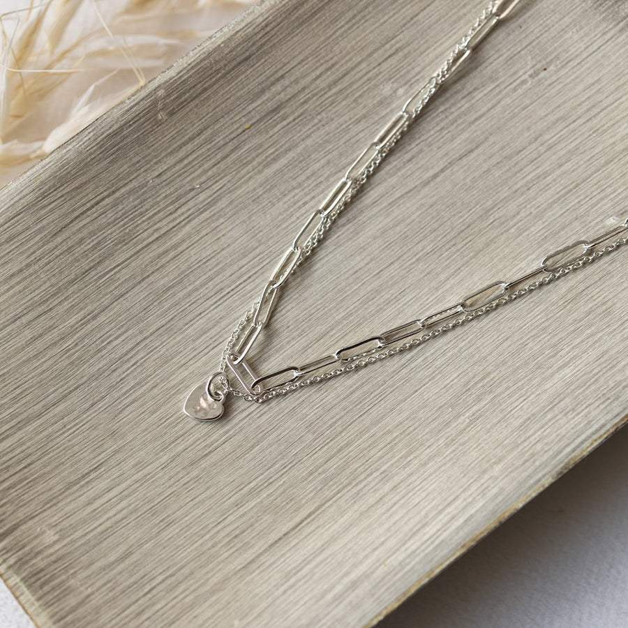 PAPERCLIP HEART NECKLACE in GOLD  by GLEE