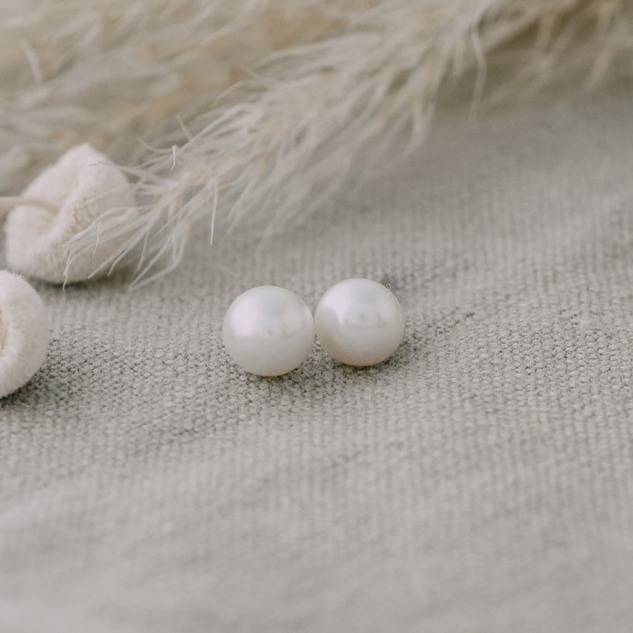 PEARL STUDS in WHITE by GLEE