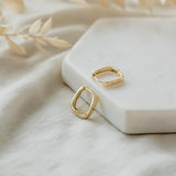 PETITE SQUARE HOOPS in GOLD by GLEE