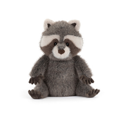  jellycat raccoon plush toy on a white background