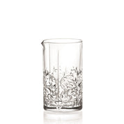 Clear glass with intricate designs on a white background