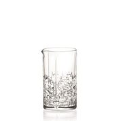 Clear glass with intricate designs on a white background