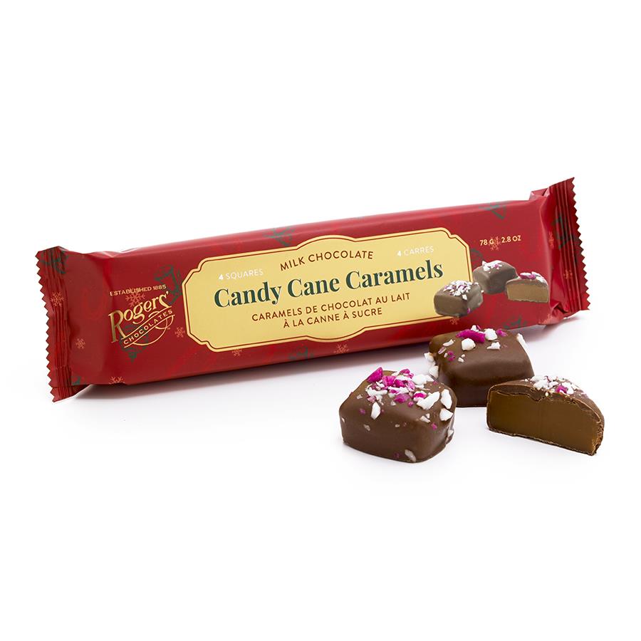 MILK CHOCOLATE CANDY CANE CARAMELS by ROGERS' CHOCOLATES