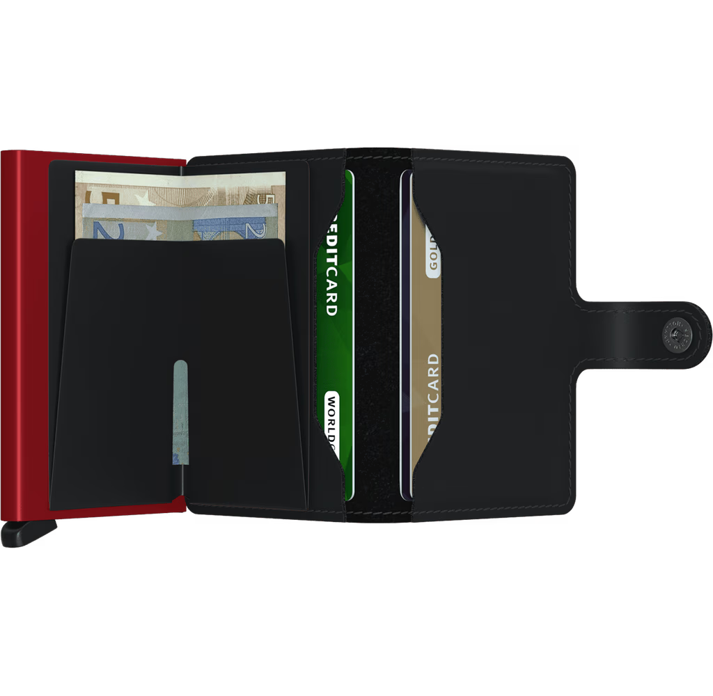 MATTE BLACK AND RED MINIWALLET by SECRID
