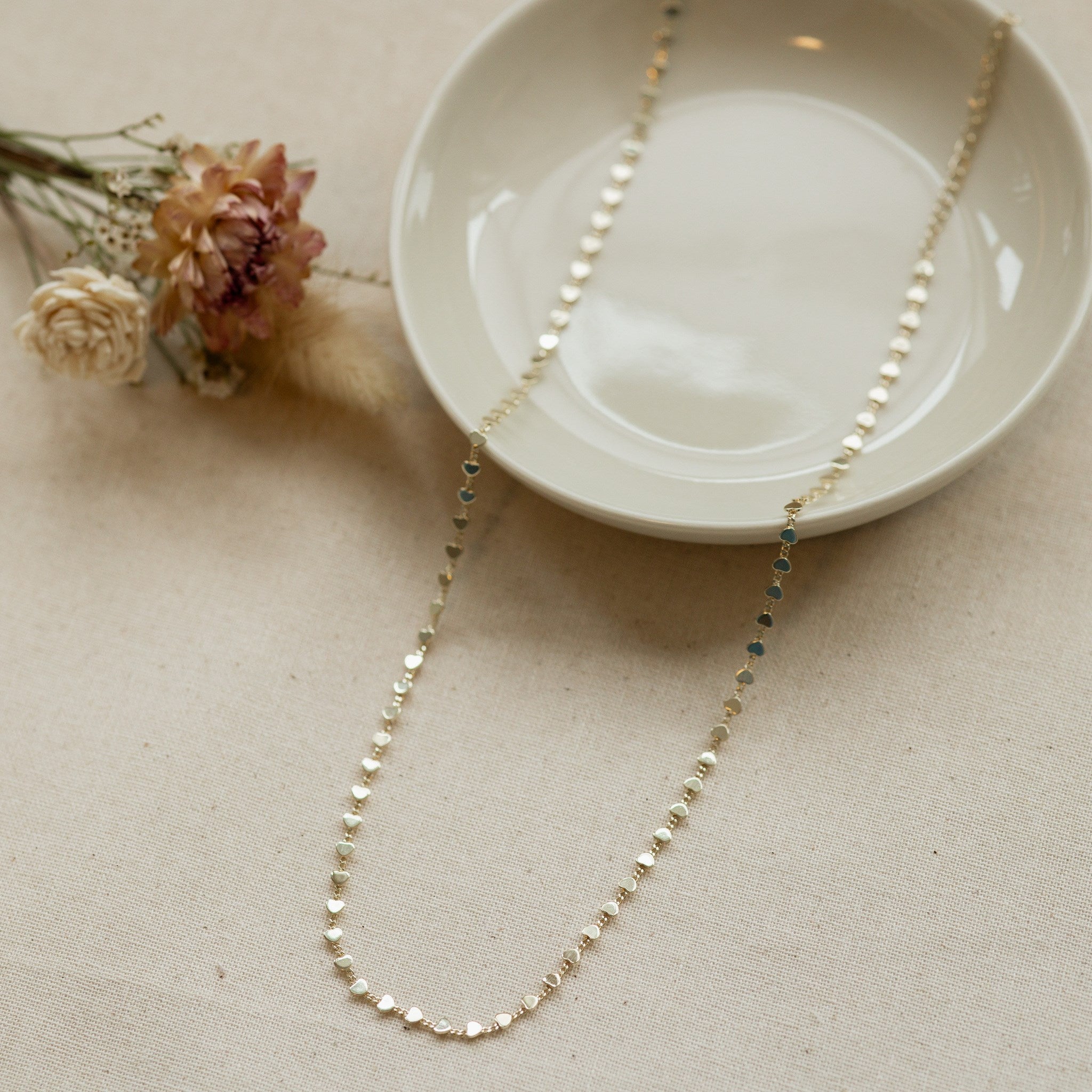ROW OF HEARTS NECKLACE in GOLD by GLEE