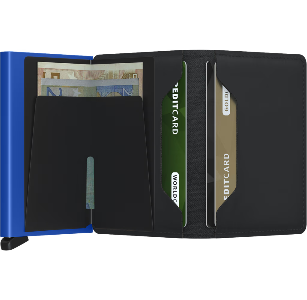 MATTE BLACK & BLUE SLIMWALLET by SECRID