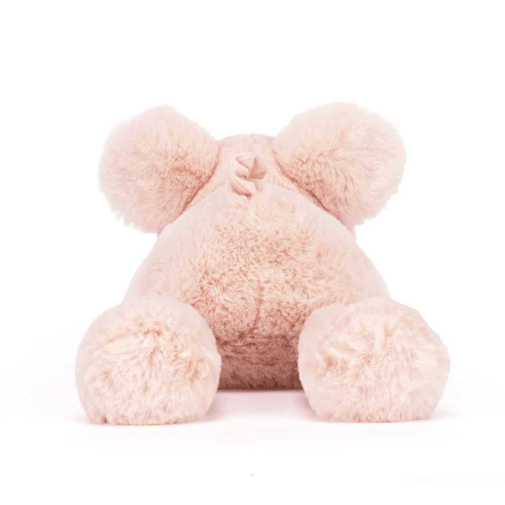 pink plush toy pig on white background
