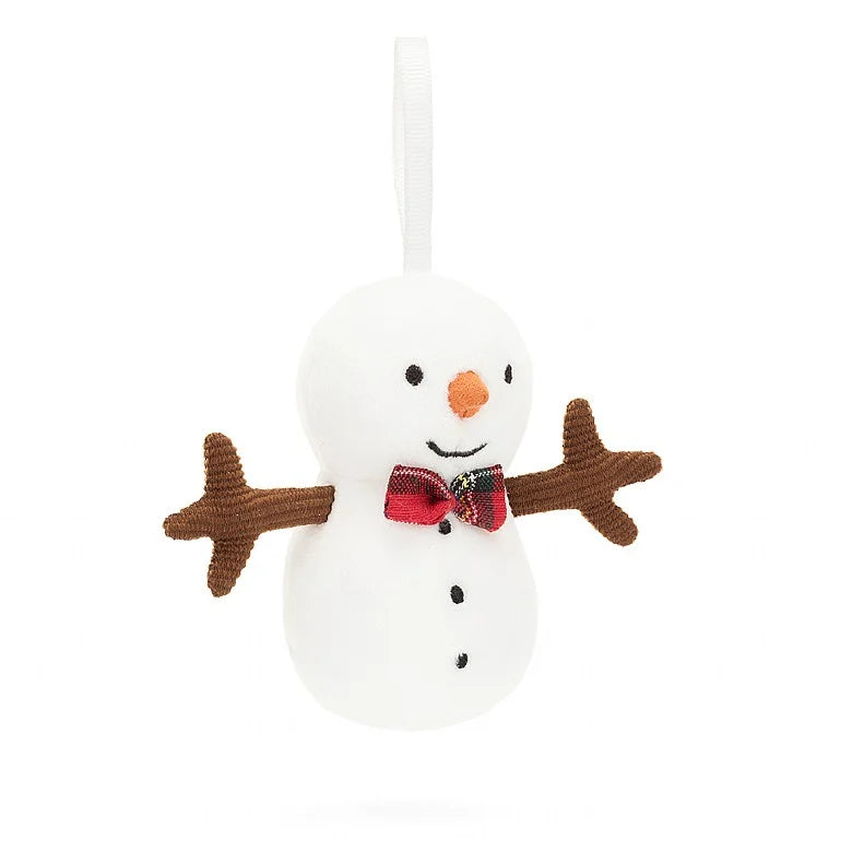 FESTIVE FOLLY SNOWMAN ORNAMENT by JELLYCAT