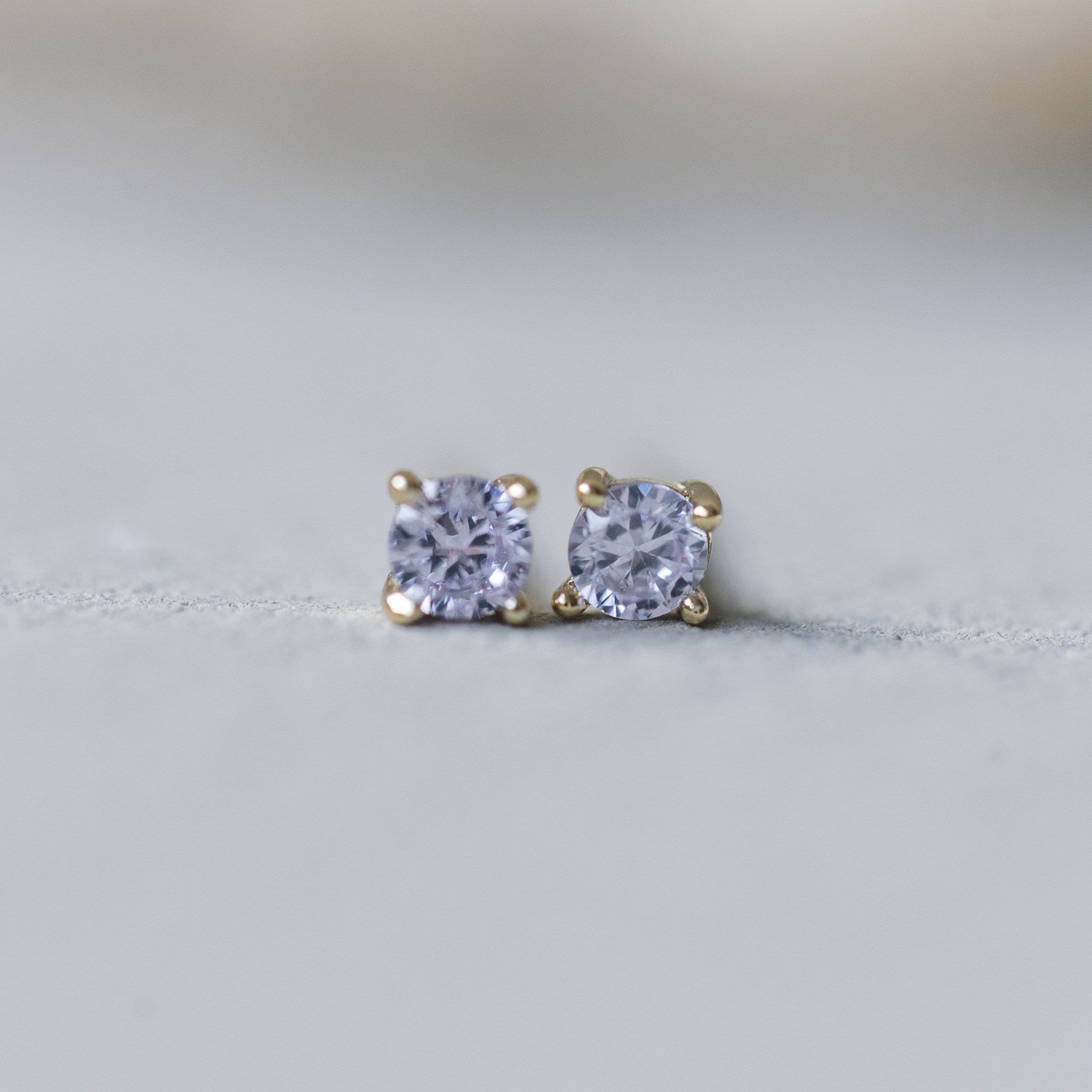 PURPLE SHIMMER STUDS in GOLD by GLEE