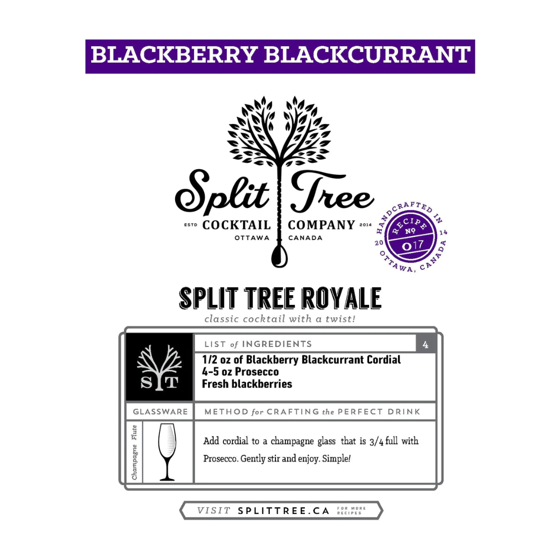 BLACKBERRY & BLACKCURRANT CORDIAL by SPLIT TREE COCKTAIL CO
