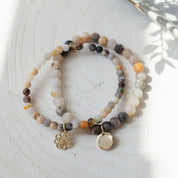 STACK'EM UP BRACELET in GOLD & BAMBOO LEAF AGATE by GLEE