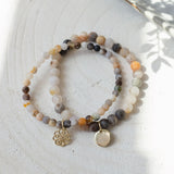 STACK'EM UP BRACELET in GOLD & BAMBOO LEAF AGATE by GLEE