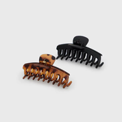 BLACK & TORTOISE CLAW CLIP SET by KITSCH