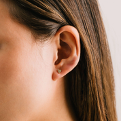 GOLD FLUTTER HEART STUD EARRINGS by LOVER'S TEMPO