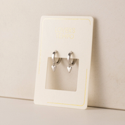 SILVER EVERLY HEART HUGGIE HOOP EARRINGS