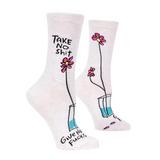 TAKE NO SHIT W-CREW SOCKS - by BLUE Q