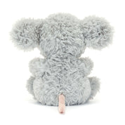 back view of a Plush jellycat mouse on a white background