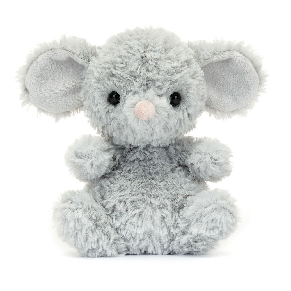 Plush jellycat mouse on a white background