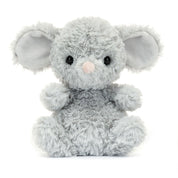 Plush jellycat mouse on a white background