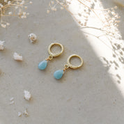 ZIA HOOPS in GOLD & AMAZONITE by GLEE