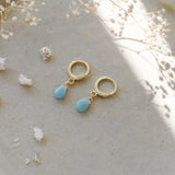 ZIA HOOPS in GOLD & AMAZONITE by GLEE