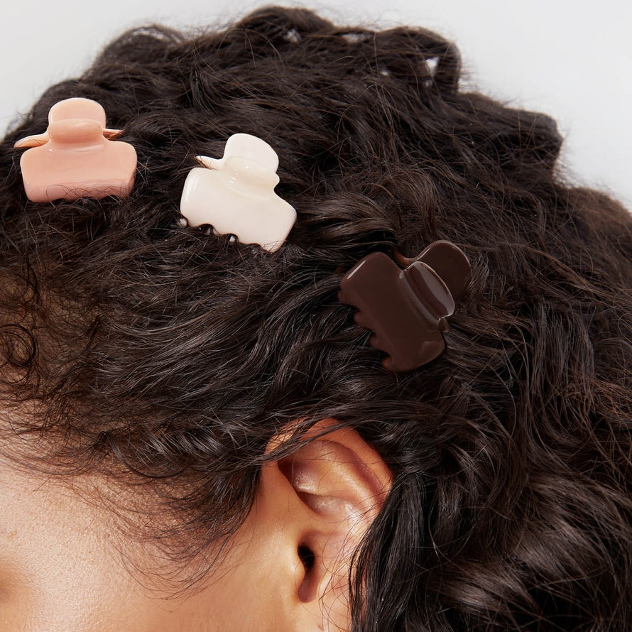 MINI CLAW CLIP SET in ROSEWOOD 8pc by KITSCH