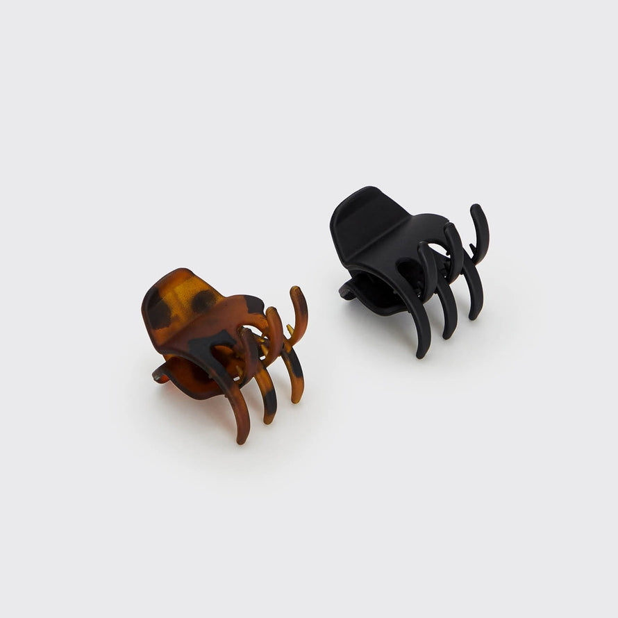MEDIUM CLAW CLIP SET in BLACK & TORTOISE by KITSCH