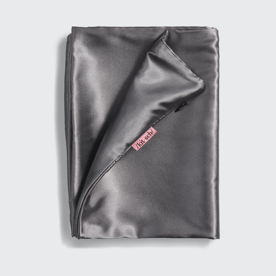 SATIN PILLOWCASE in CHARCOAL by KITSCH