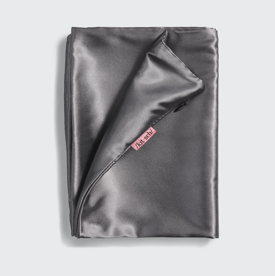 SATIN PILLOWCASE in CHARCOAL by KITSCH