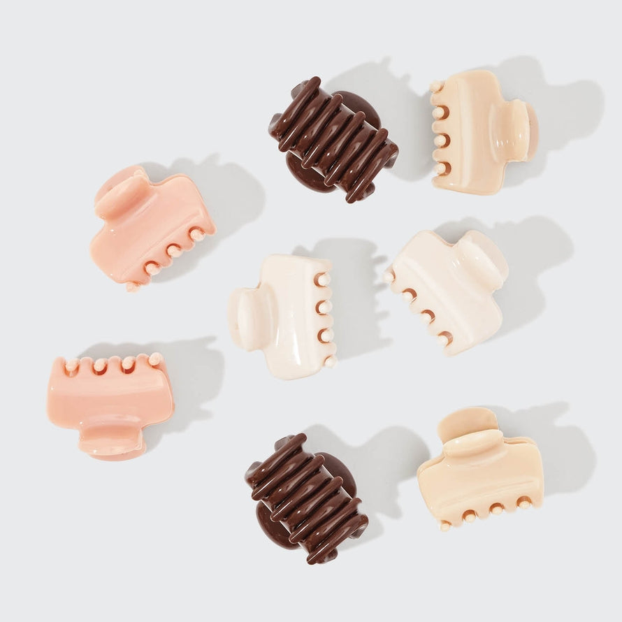 MINI CLAW CLIP SET in ROSEWOOD 8pc by KITSCH