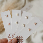 ELEGANCE STUDS in SILVER, PEARL & OPAL by GLEE