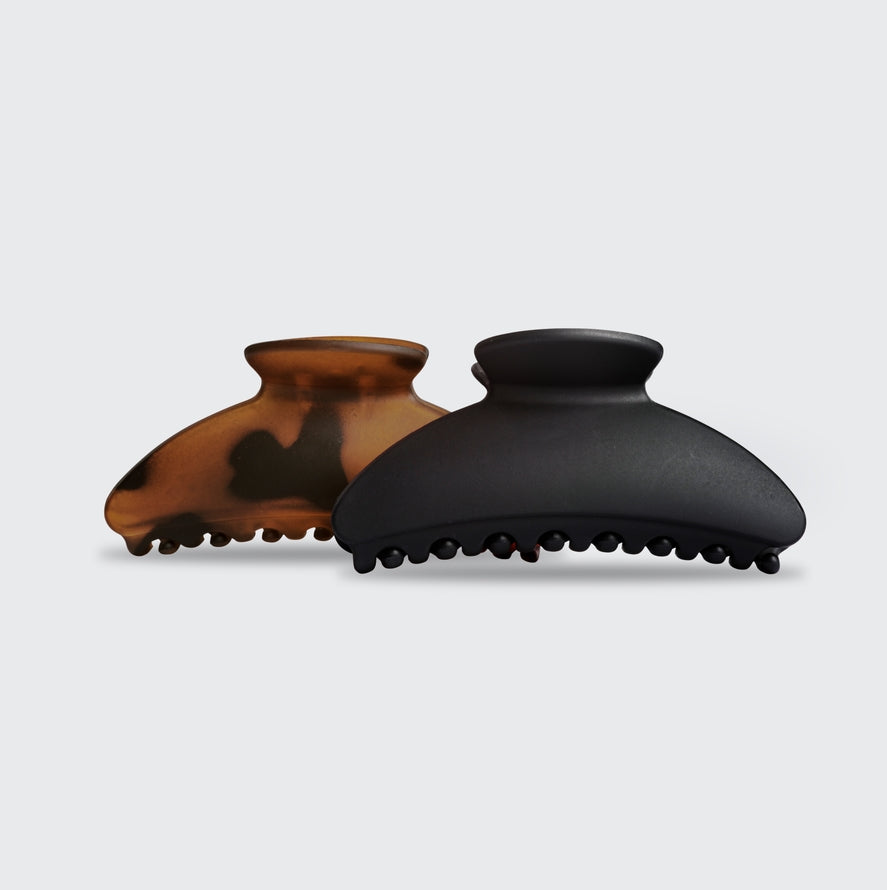 MEDIUM CLAW CLIP SET in BLACK & TORTOISE by KITSCH