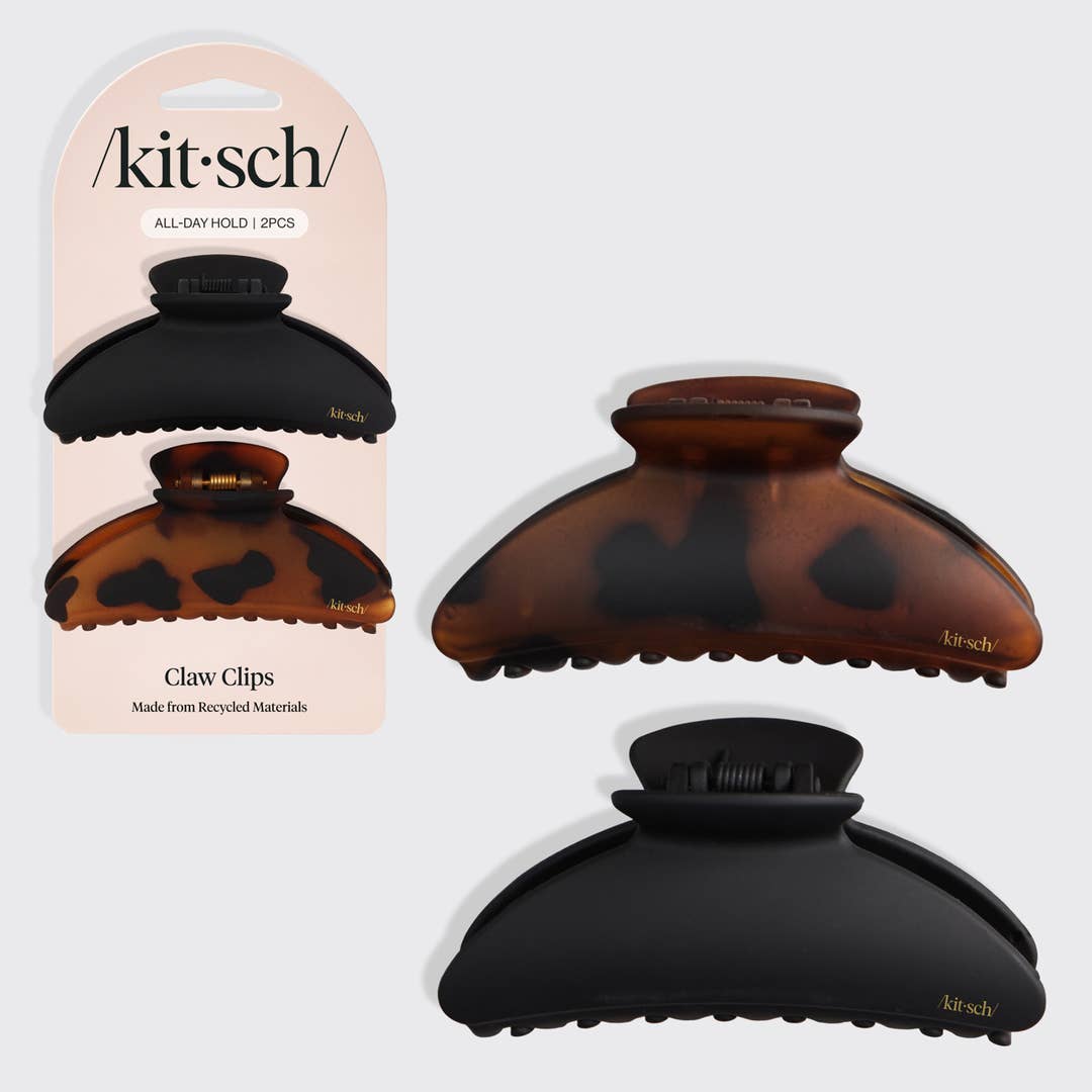 MEDIUM CLAW CLIP SET in BLACK & TORTOISE by KITSCH