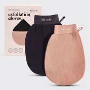 EXFOLIATING GLOVE 2pk in BLACK & PINK by KITSCH